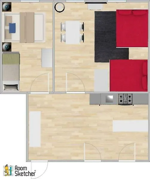Bright Red Heart Apartment In Leopoldstadt Wiedeń